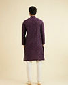 Manyavar Men Royal Purple Floral Buta Patterned Kurta Set image number 5