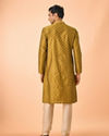 Manyavar Men Mehndi Green Lustrous Kurta Pajama