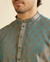 Manyavar Men Teal Green Buta Jaal Patterned Kurta Set