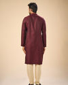 Manyavar Men Elegant Wine Kurta Pajama Set