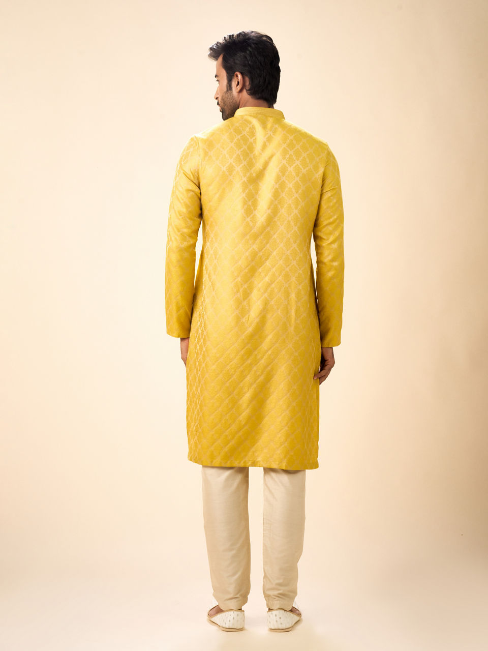 Manyavar Men Mustard Elegance Kurta Pajama