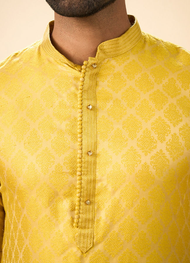 Manyavar Men Mustard Elegance Kurta Pajama