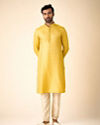 Manyavar Men Mustard Elegance Kurta Pajama
