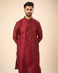Manyavar Men Maroon Majesty Kurta Pajama