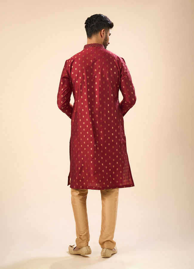 Manyavar Men Maroon Majesty Kurta Pajama