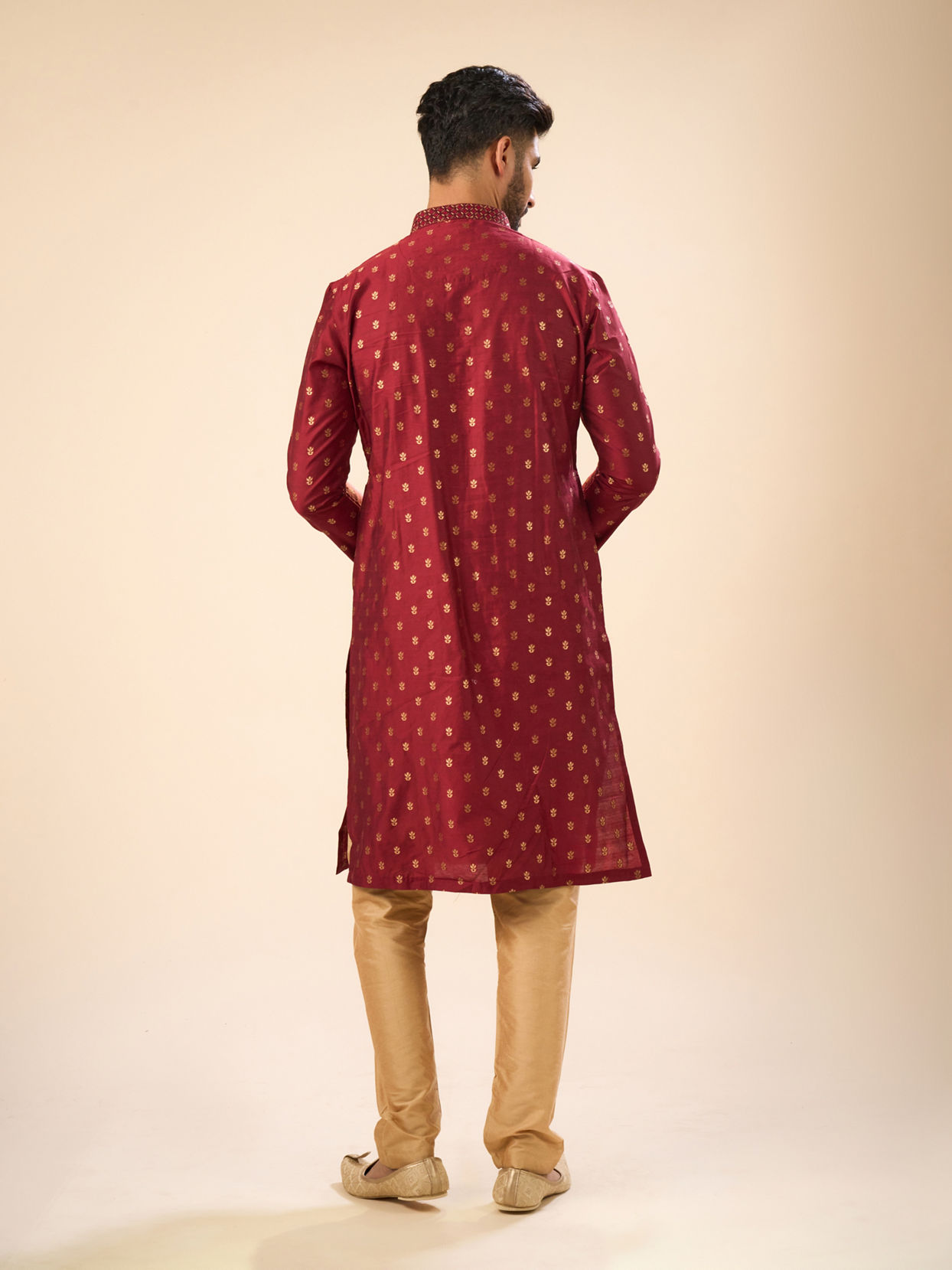 Manyavar Men Maroon Majesty Kurta Pajama