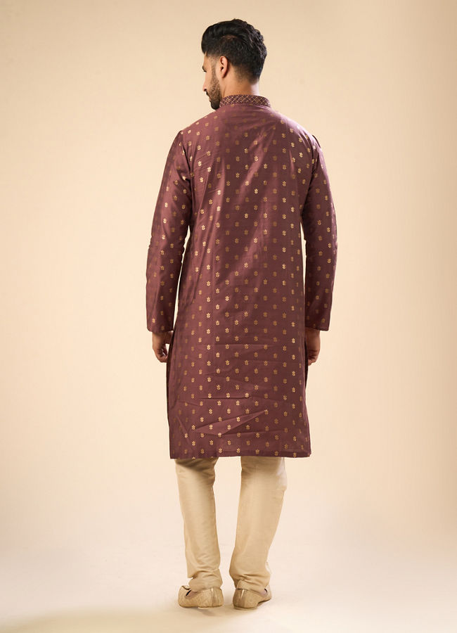 Manyavar Men Exquisite Brown Kurta Pajama Set