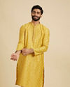 Mustard Yellow Floral Buta Patterned Kurta Set