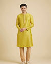 Manyavar Men Mehndi Green Kurta Set with Buta Motifs