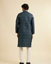 Manyavar Men Dark Blue Aztec Printed Kurta Set