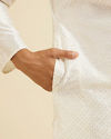 Manyavar Men Warm White Ditsy Patterned Kurta Set