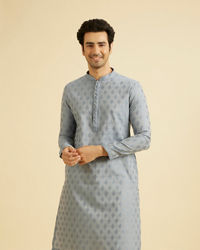 Manyavar Men Greyish Blue Charm Kurta Pajama