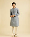 Manyavar Men Greyish Blue Charm Kurta Pajama