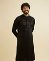 Midnight Black Embroidered Kurta Set with Sequin Work