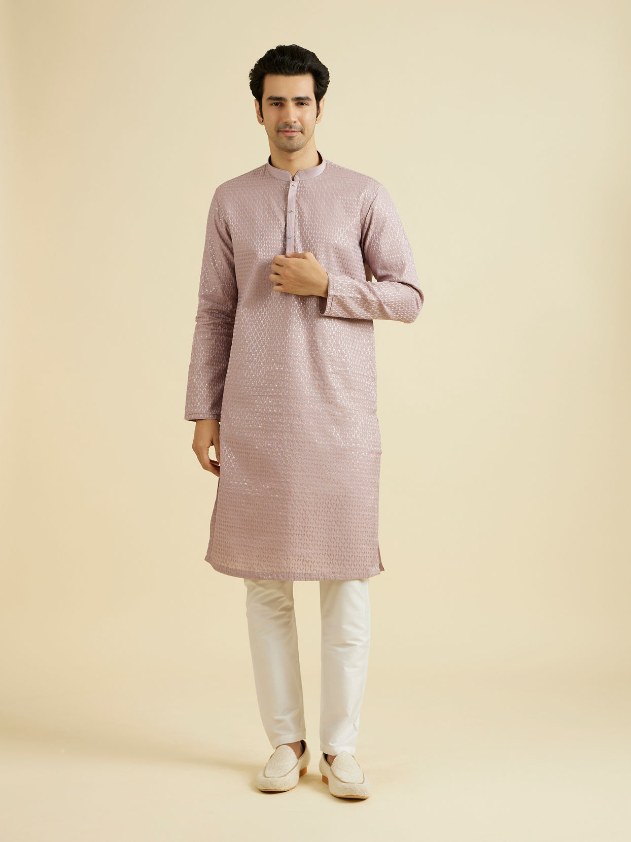 Manyavar Men Lilac Majesty Kurta Pajama Set