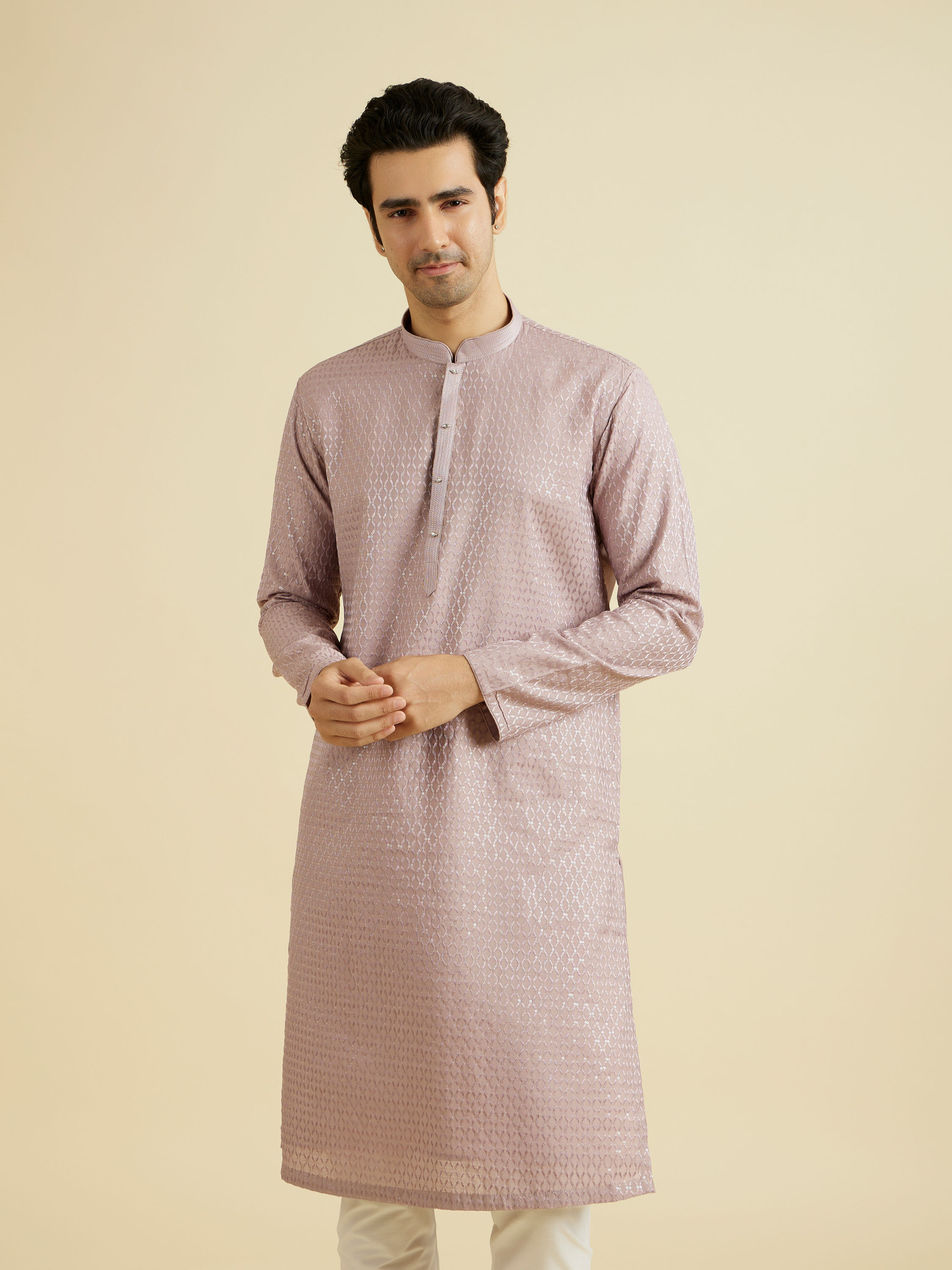 Manyavar Men Lilac Majesty Kurta Pajama Set