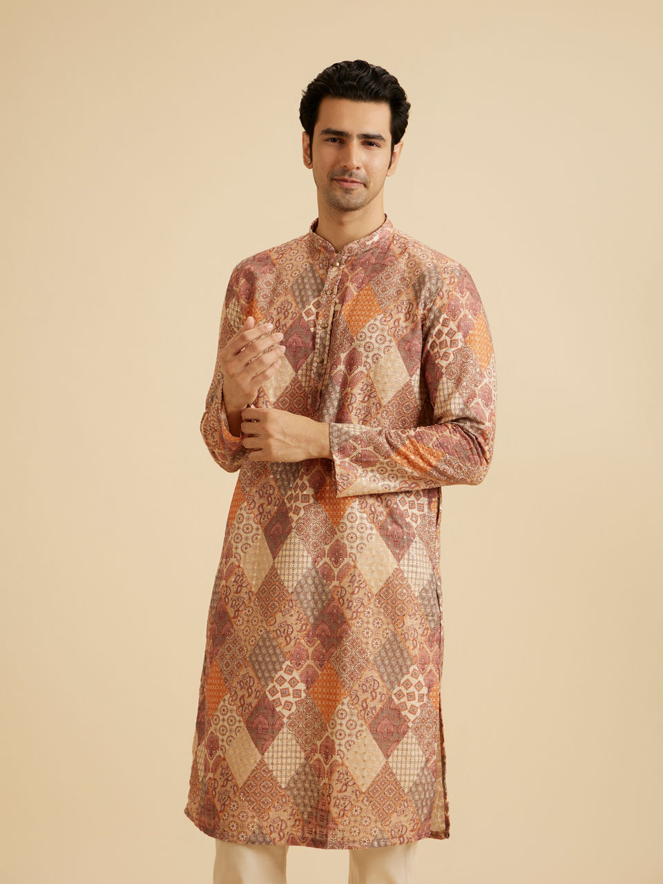 Manyavar Men Fawn Splendor Kurta Pajama