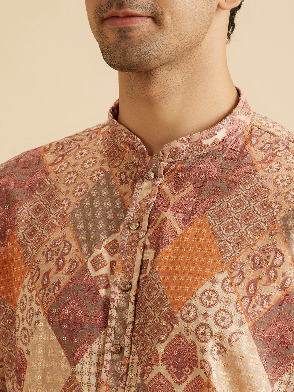 Manyavar Men Fawn Splendor Kurta Pajama