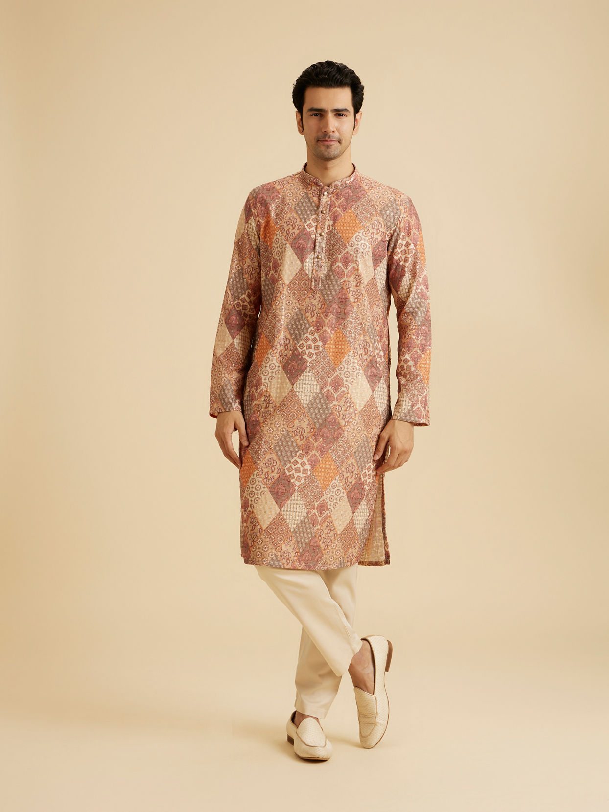 Manyavar Men Fawn Splendor Kurta Pajama