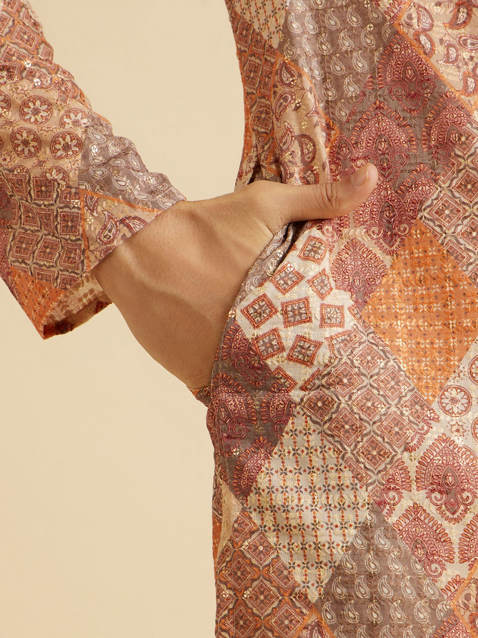 Manyavar Men Fawn Splendor Kurta Pajama