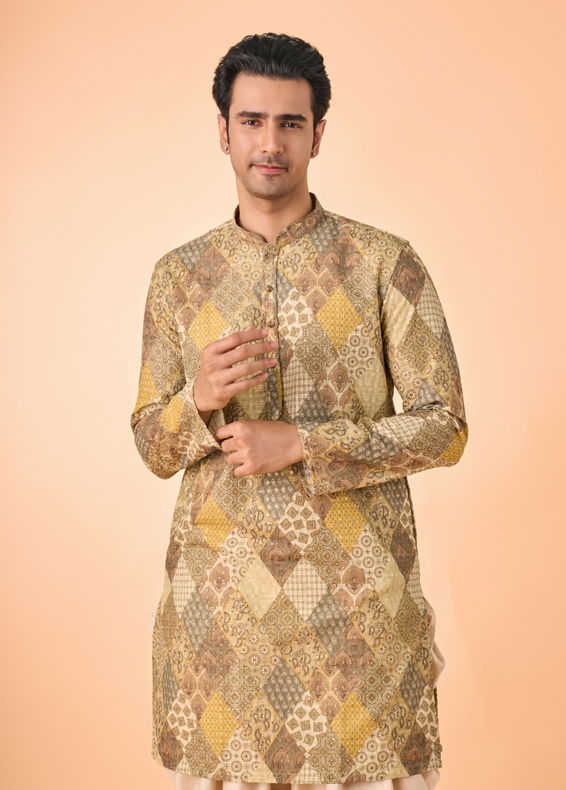 Manyavar Men Emerald Elegance Kurta Pajama