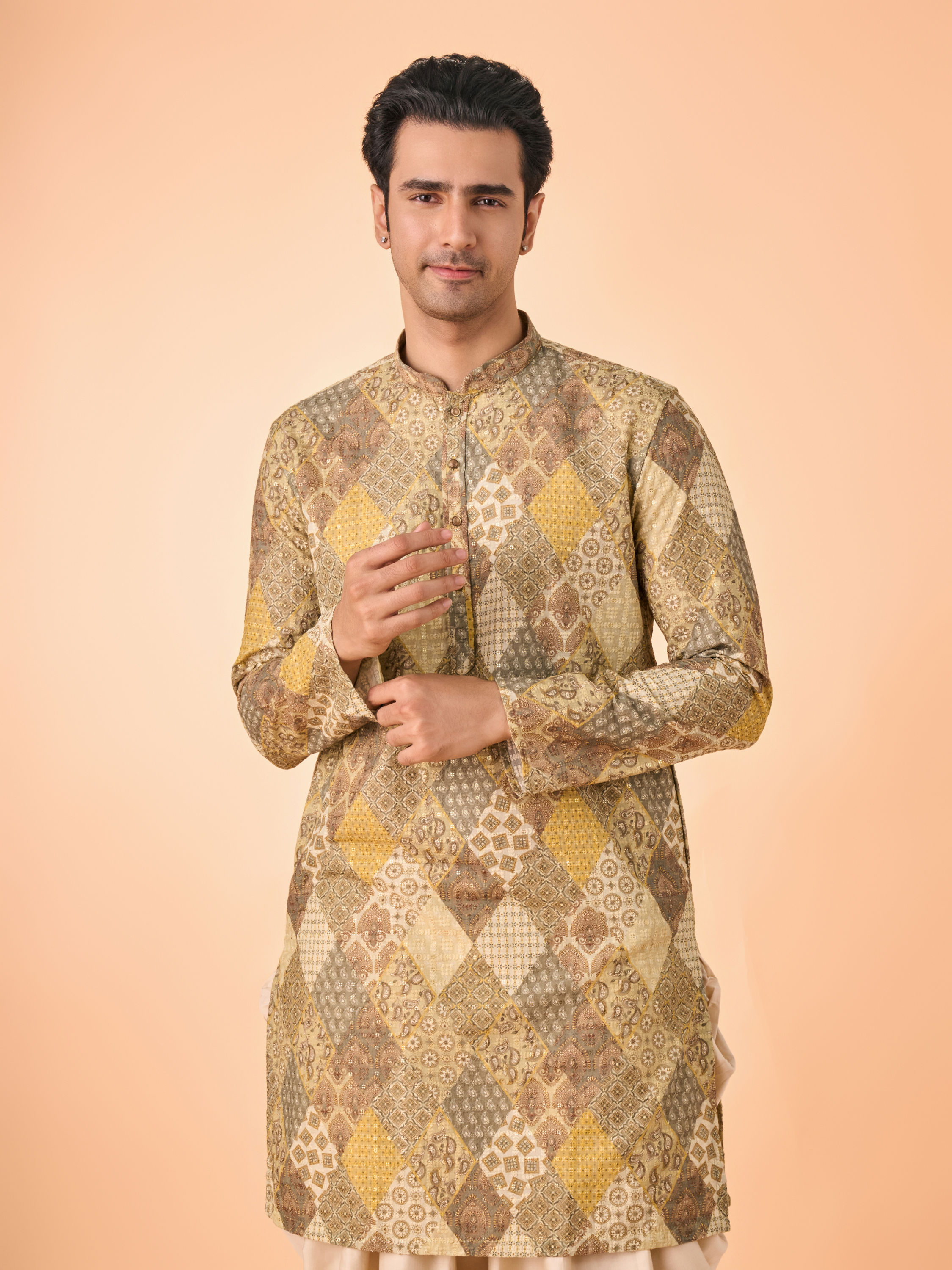 Manyavar Men Emerald Elegance Kurta Pajama