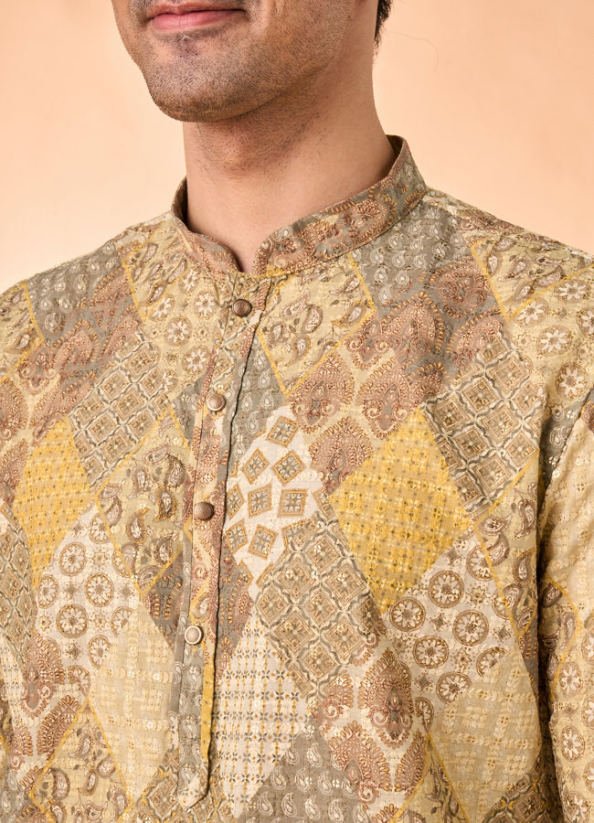 Manyavar Men Emerald Elegance Kurta Patiala