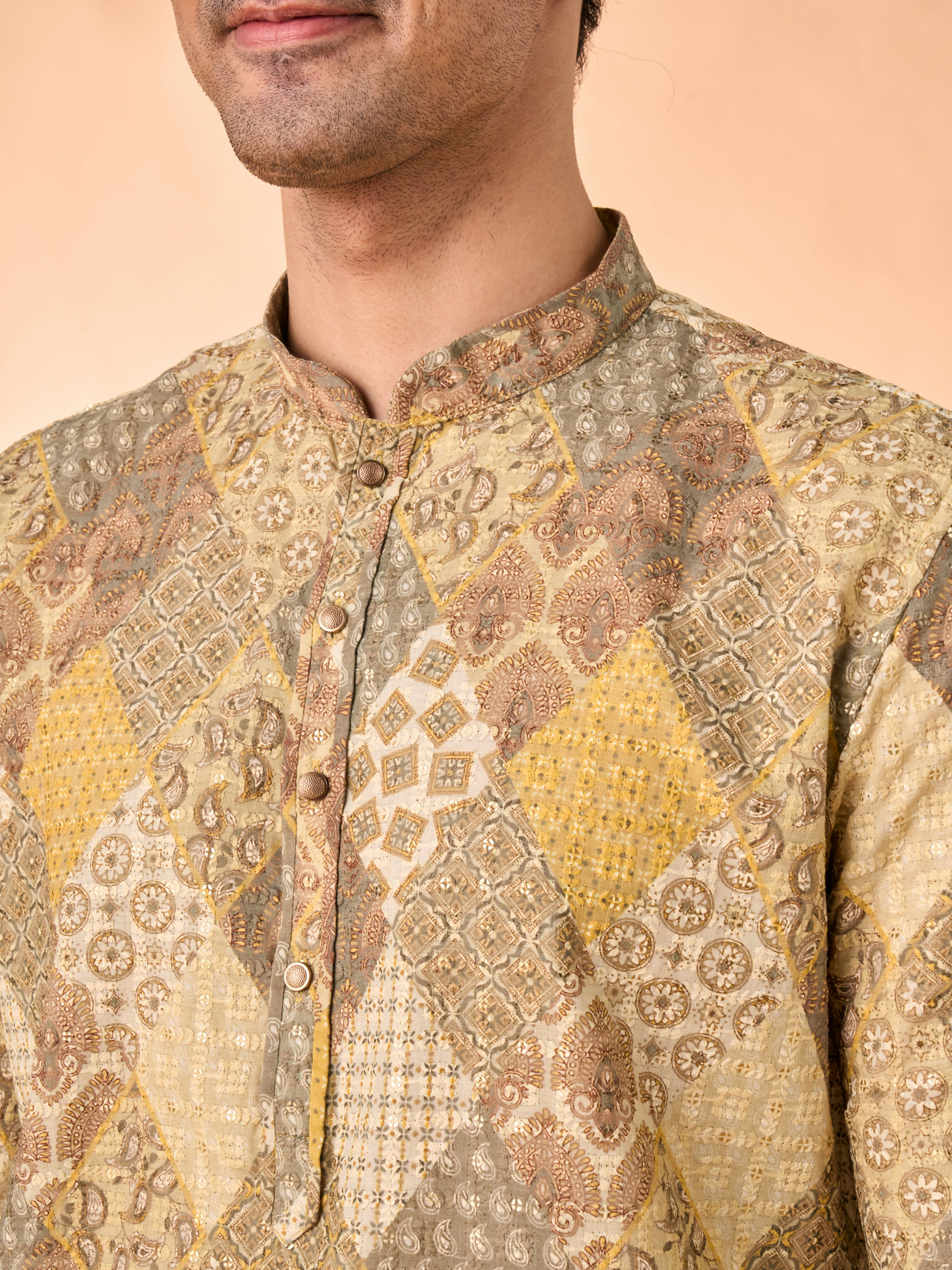 Manyavar Men Emerald Elegance Kurta Pajama