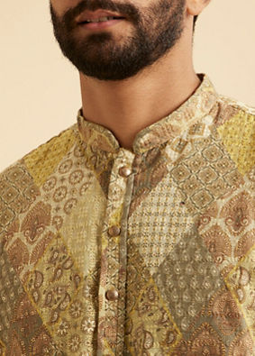 Manyavar Men Emerald Elegance Kurta Pajama