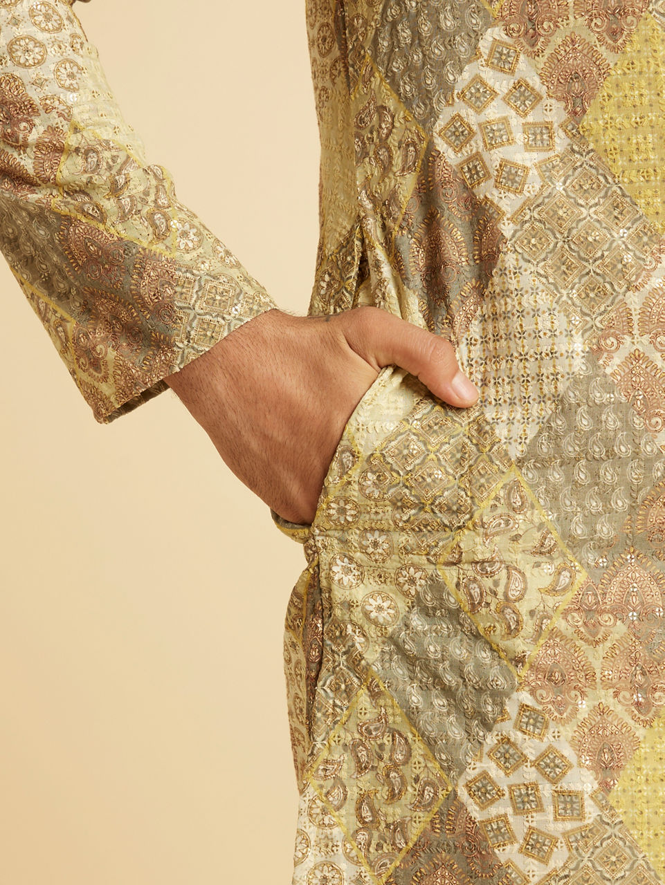 Manyavar Men Emerald Elegance Kurta Pajama