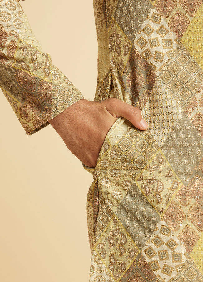 Manyavar Men Emerald Elegance Kurta Pajama