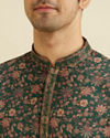 Manyavar Men Elegant Dark Green Kurta Pajama Set image number 1