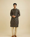 Manyavar Men Elegant Dark Green Kurta Pajama Set image number 2