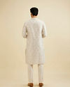 Manyavar Men Warm White Bel Buti Printed Kurta Set