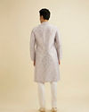 Manyavar Men Soft Lilac Bel Buti Printed Kurta Set