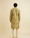Manyavar Men Mehndi Green Kurta Set with Abstract & Paisley Print