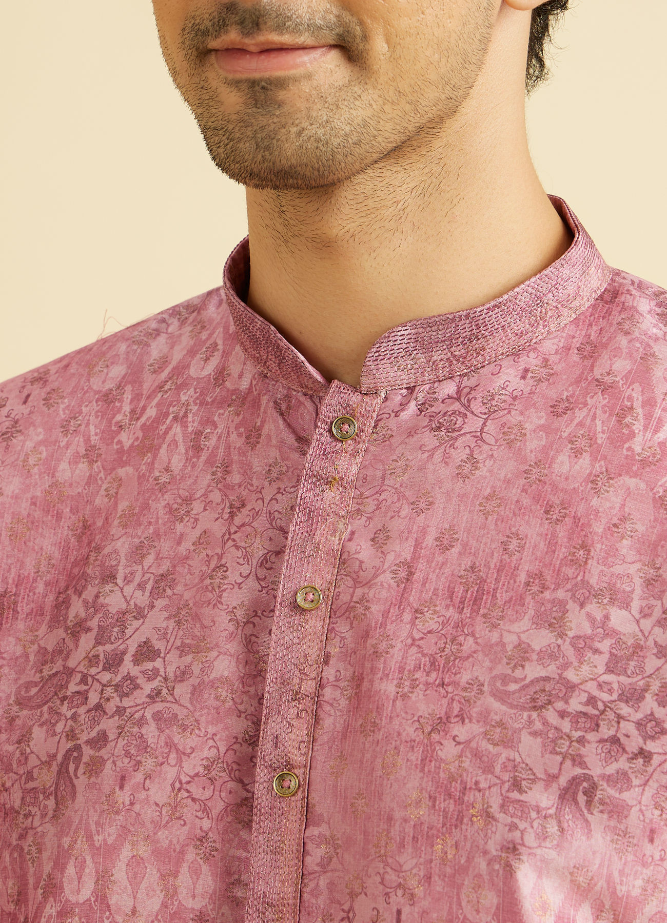 Manyavar Men Rani Pink Splendor Kurta Pajama