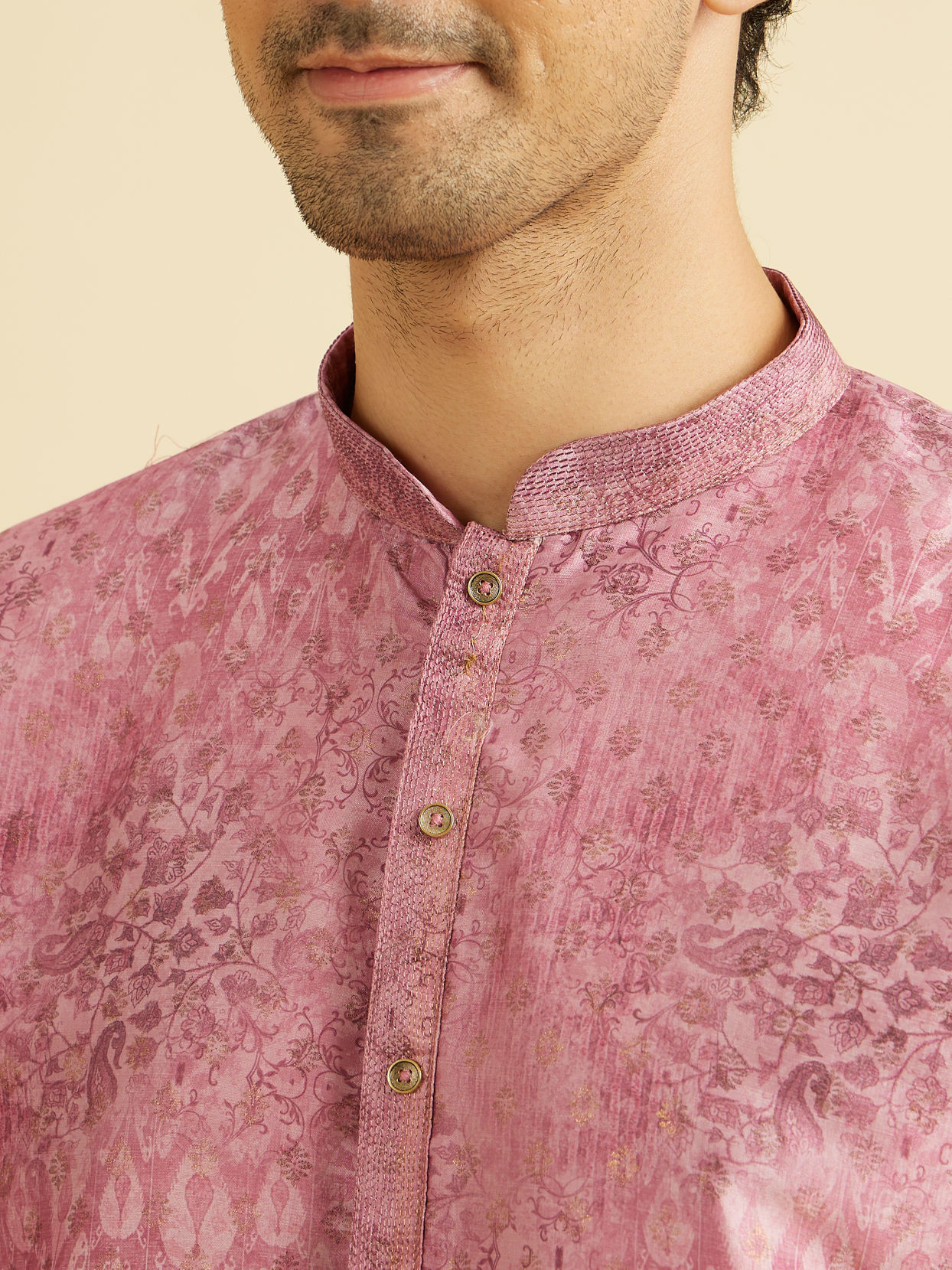 Manyavar Men Rani Pink Splendor Kurta Pajama