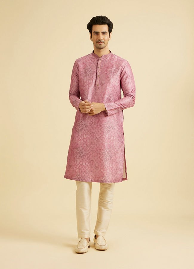 Manyavar Men Rani Pink Splendor Kurta Pajama