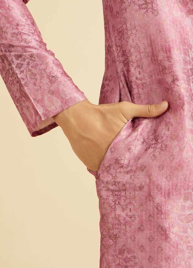 Manyavar Men Rani Pink Splendor Kurta Pajama