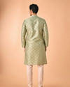 Manyavar Men Regal Brocade Green Kurta Pajama
