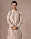 Timeless Beige Brocade Kurta Pajama