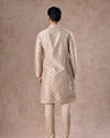 Manyavar Men Timeless Beige Brocade Kurta Pajama