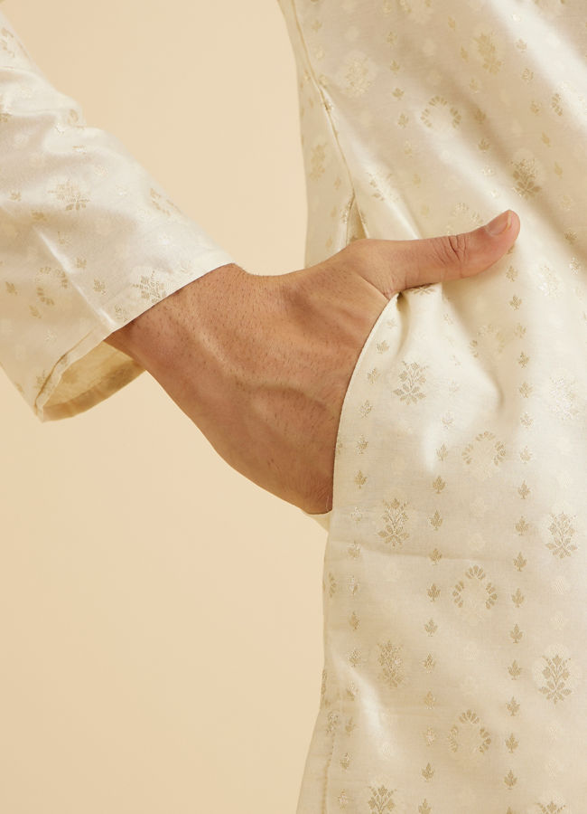 Manyavar Men Cream Elegance Kurta Pajama