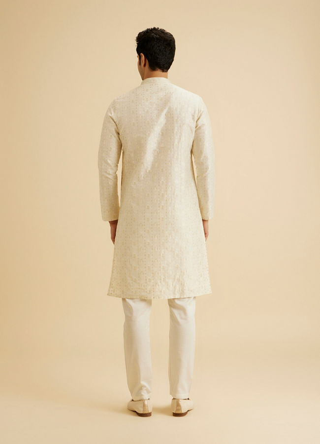Manyavar Men Cream Elegance Kurta Pajama