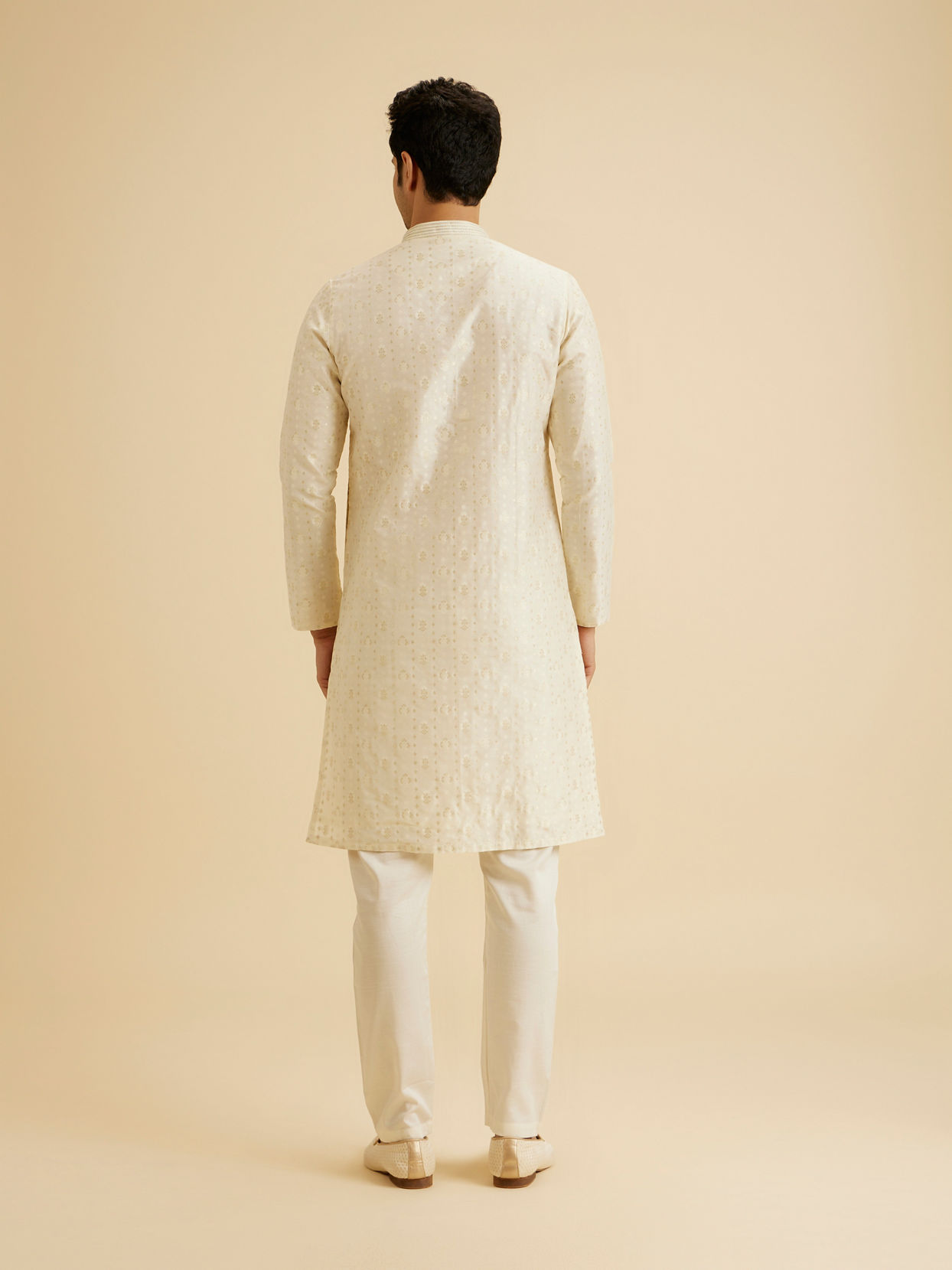 Manyavar Men Cream Elegance Kurta Pajama