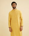 Mustard Yellow Bel Buti Patterned Kurta Set