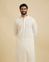Warm White Chikankari Embroidered Kurta Set
