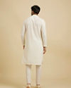 Manyavar Men Warm White Chikankari Embroidered Kurta Set