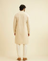 Manyavar Men Cream Beige Chikankari Embroidered Kurta Set image number 5